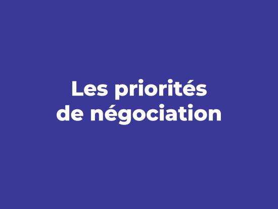 Les priorities de negotiation